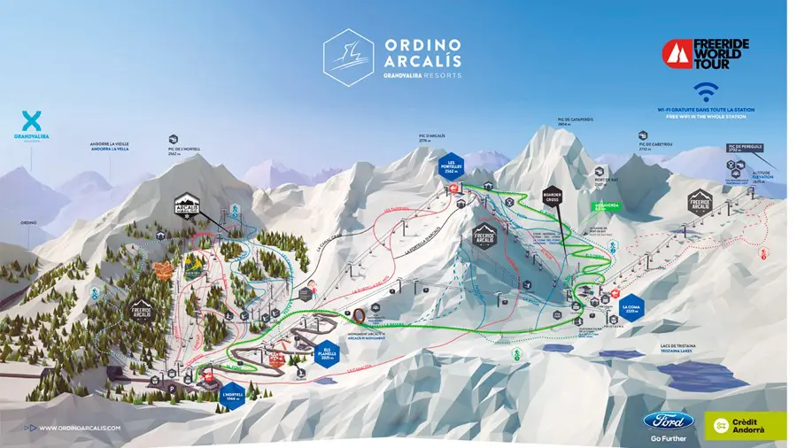 Arcalis Piste Map
