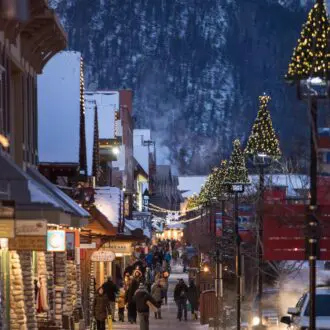 Christmas lights at Banff