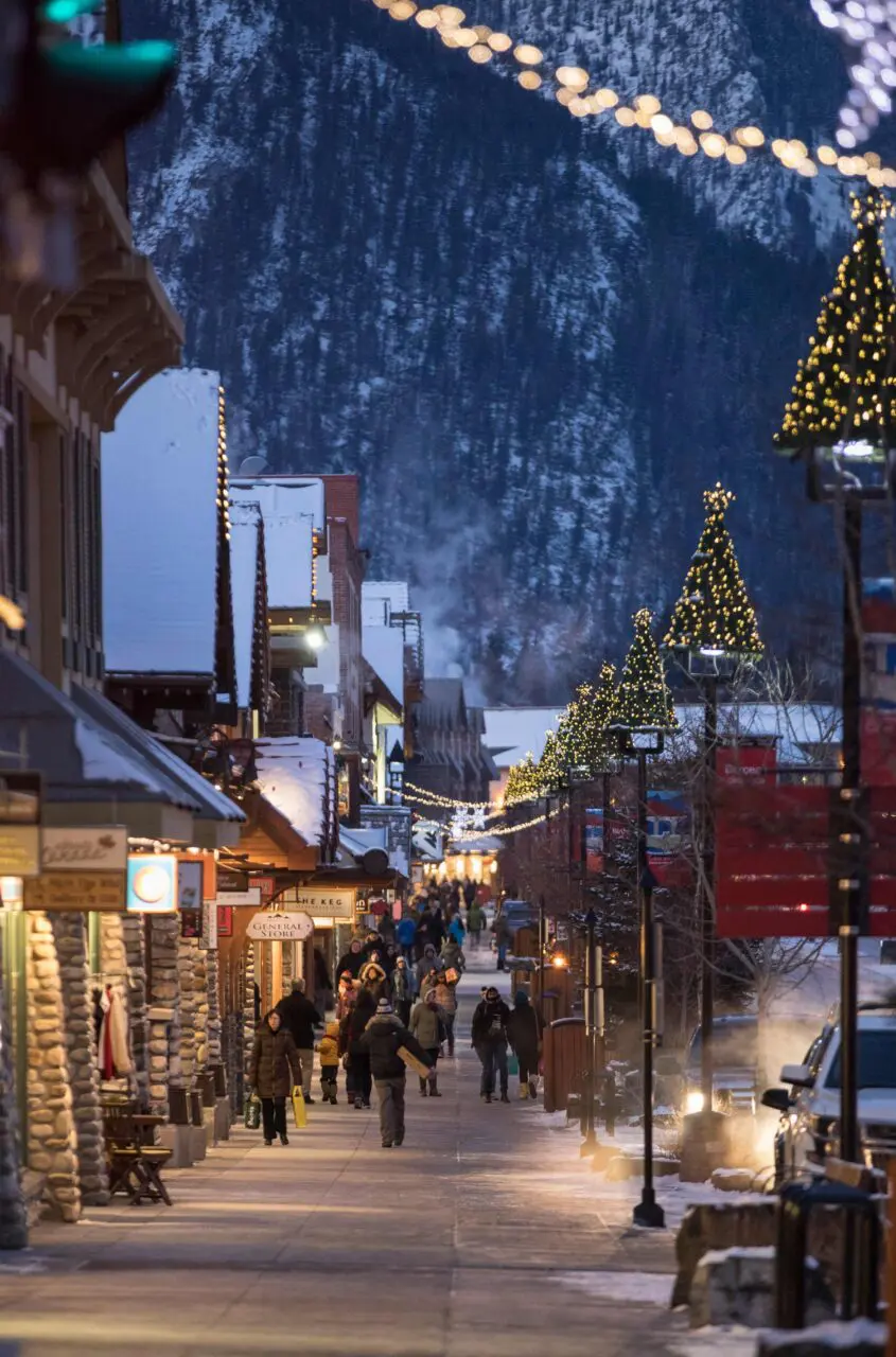 Christmas lights at Banff
