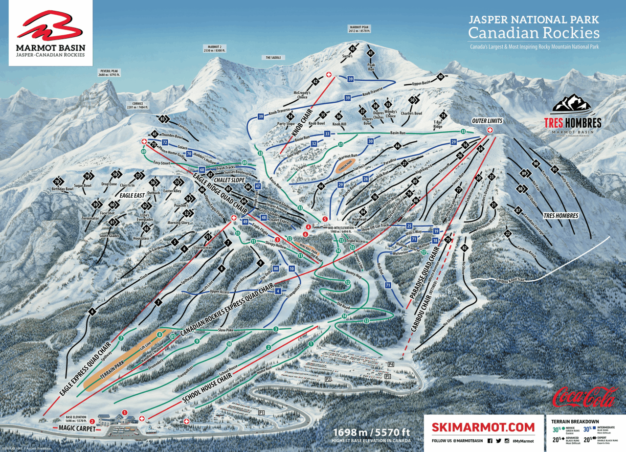 Jasper Piste Map