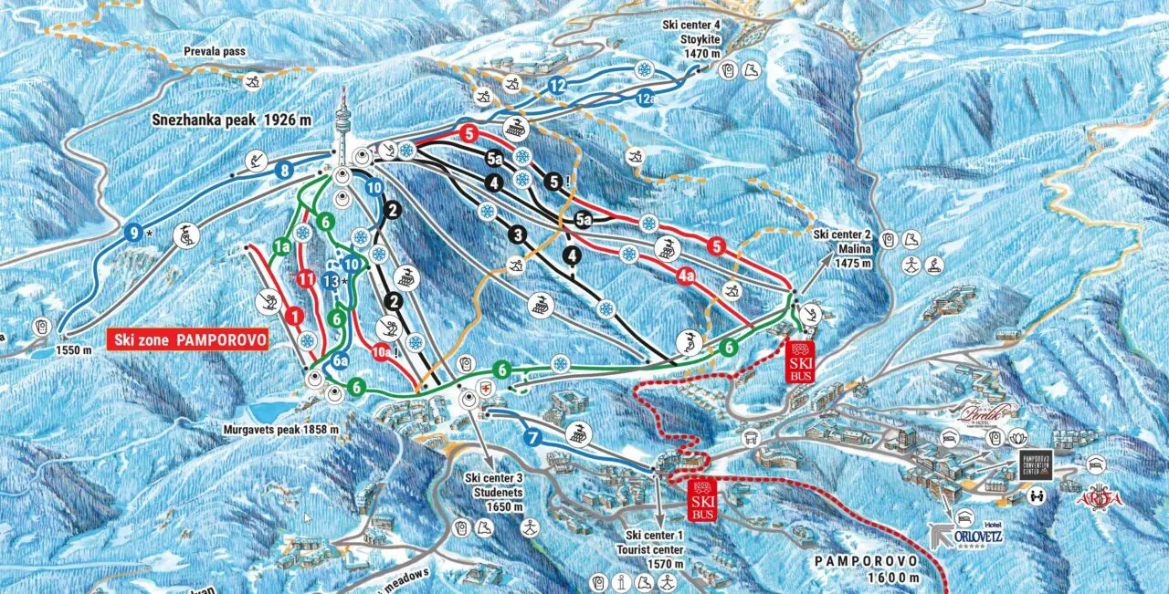 Pamporovo Piste Map