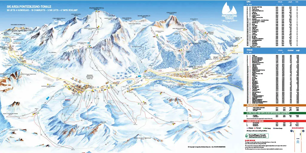 Passo Tonale Piste Map