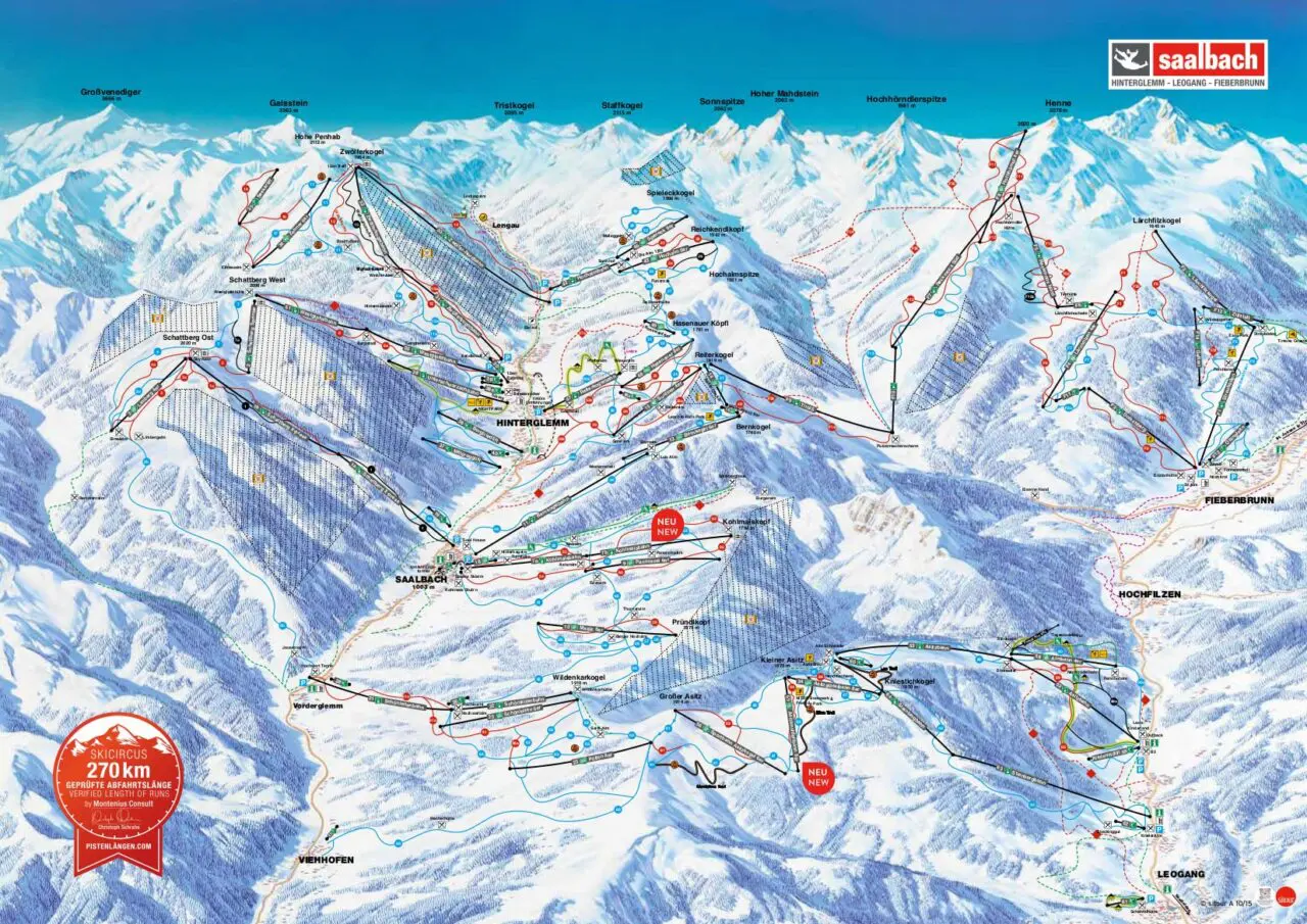 Saalbach Hinterglemm Piste Map