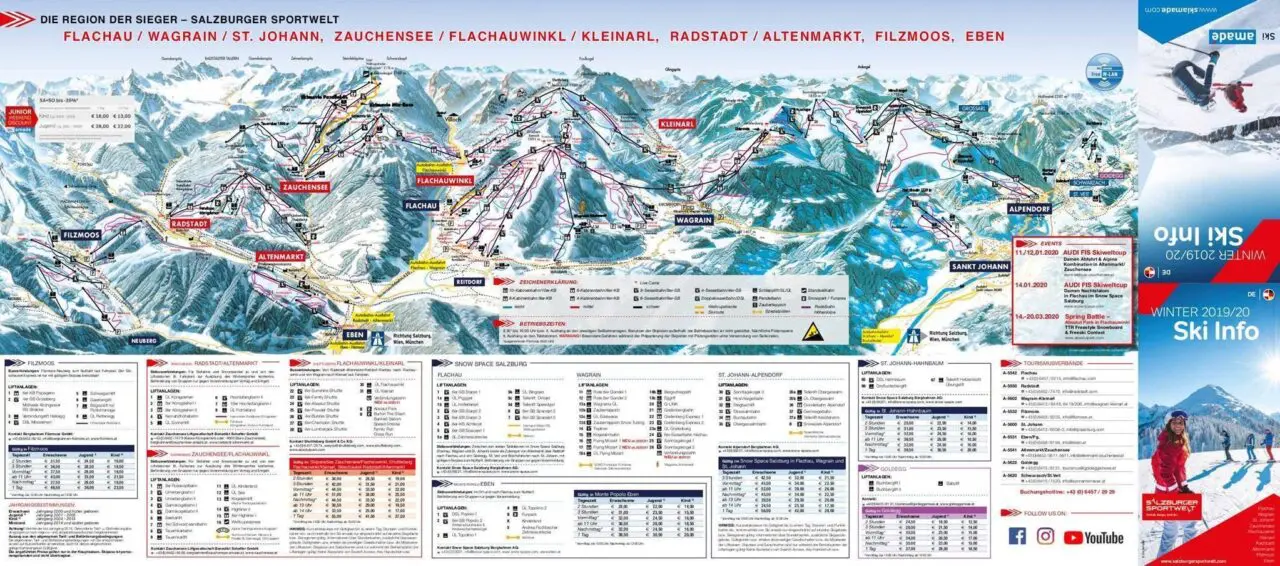Salzburger Sportwelt Amade Piste Map