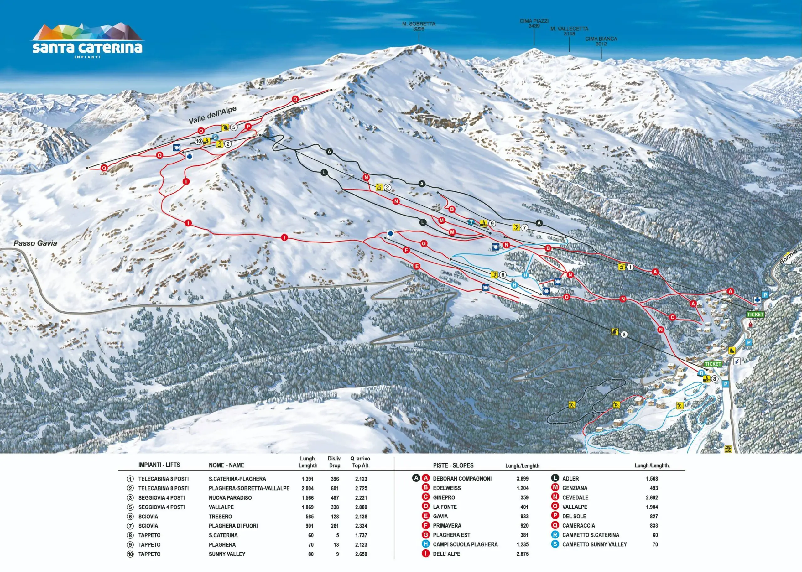 Santa Caterina Piste Map