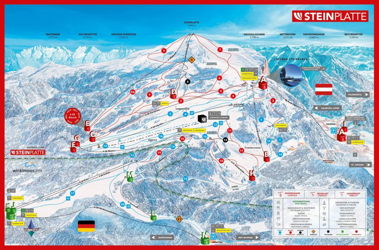 St Johann in Tirol Piste Map