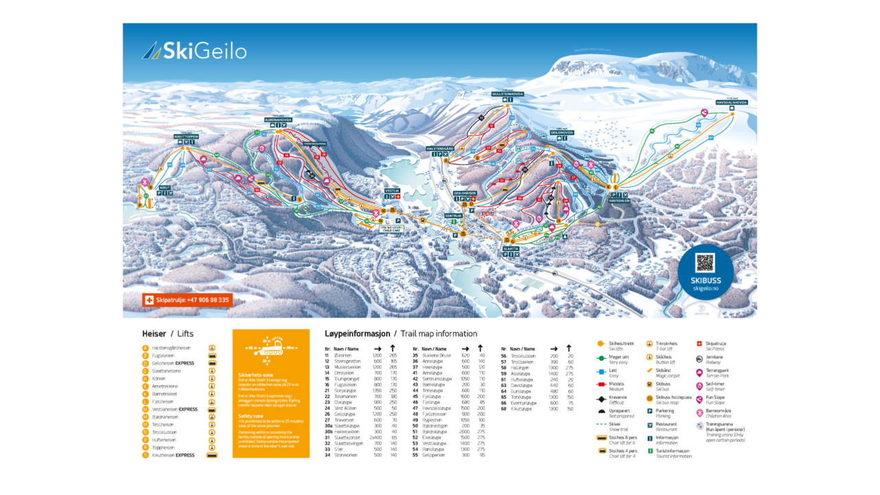 Trail map Geilo