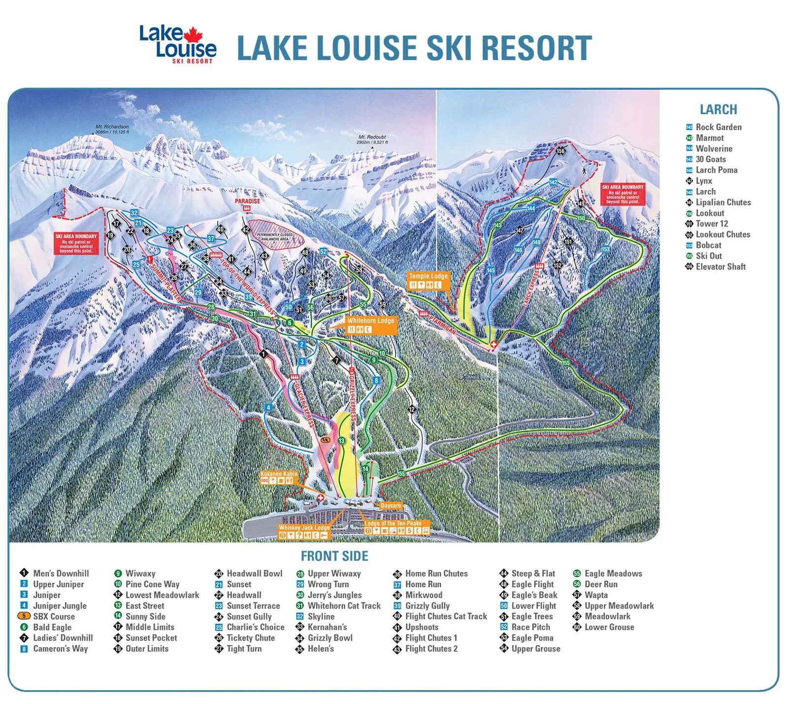 Lake Louise, Banff - Piste Map