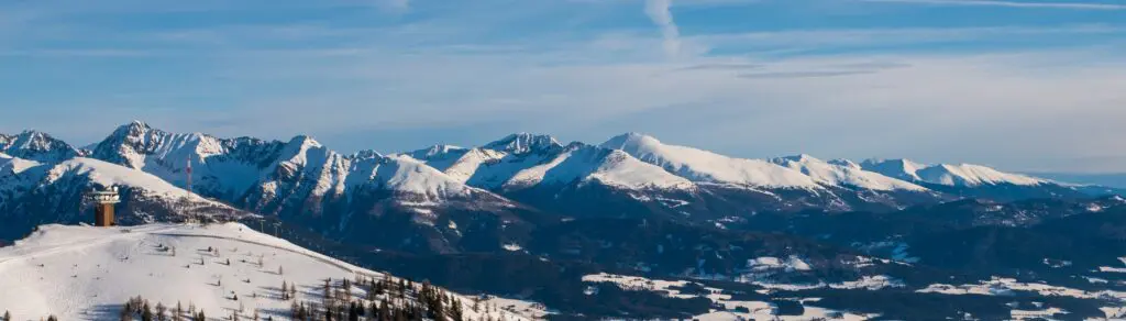 Ski slope in winter at Lungau Grosseck-Speiereck resort, Mauterndorf and S.Martin area, Austria.