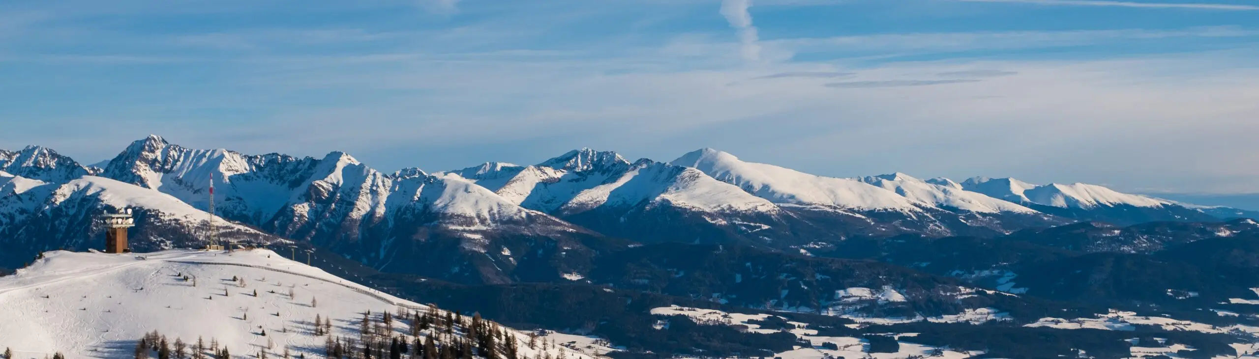 Ski slope in winter at Lungau Grosseck-Speiereck resort, Mauterndorf and S.Martin area, Austria.