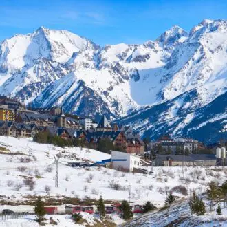 Formigal ski area in Huesca Pyrenees of Spain
