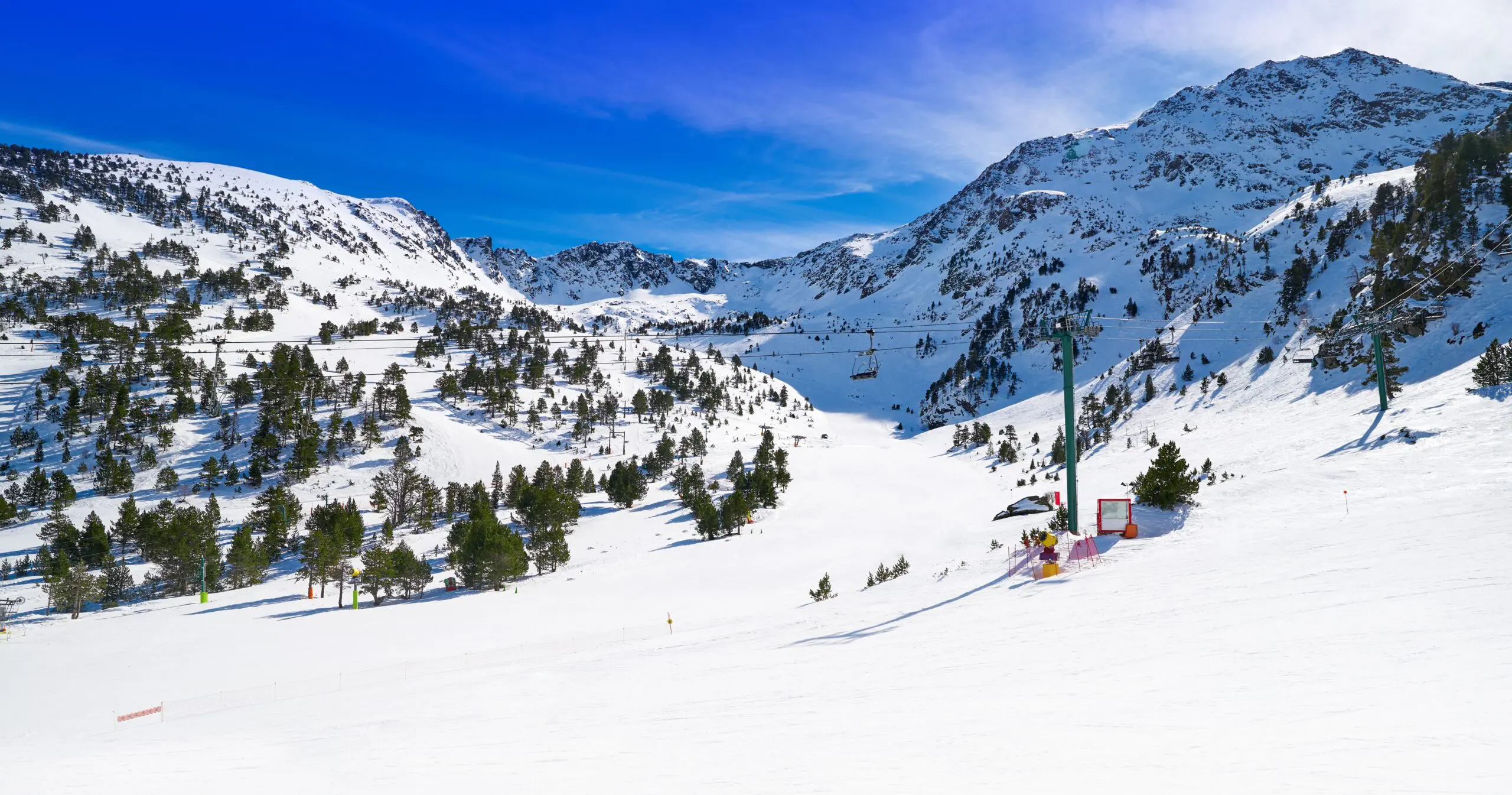 Ordino Arcalis ski resort sector in Andorra at Pyrenees