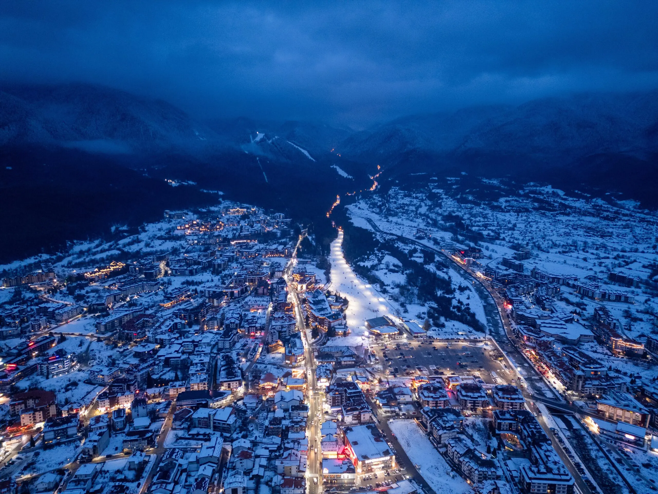 Bansko Village in the night