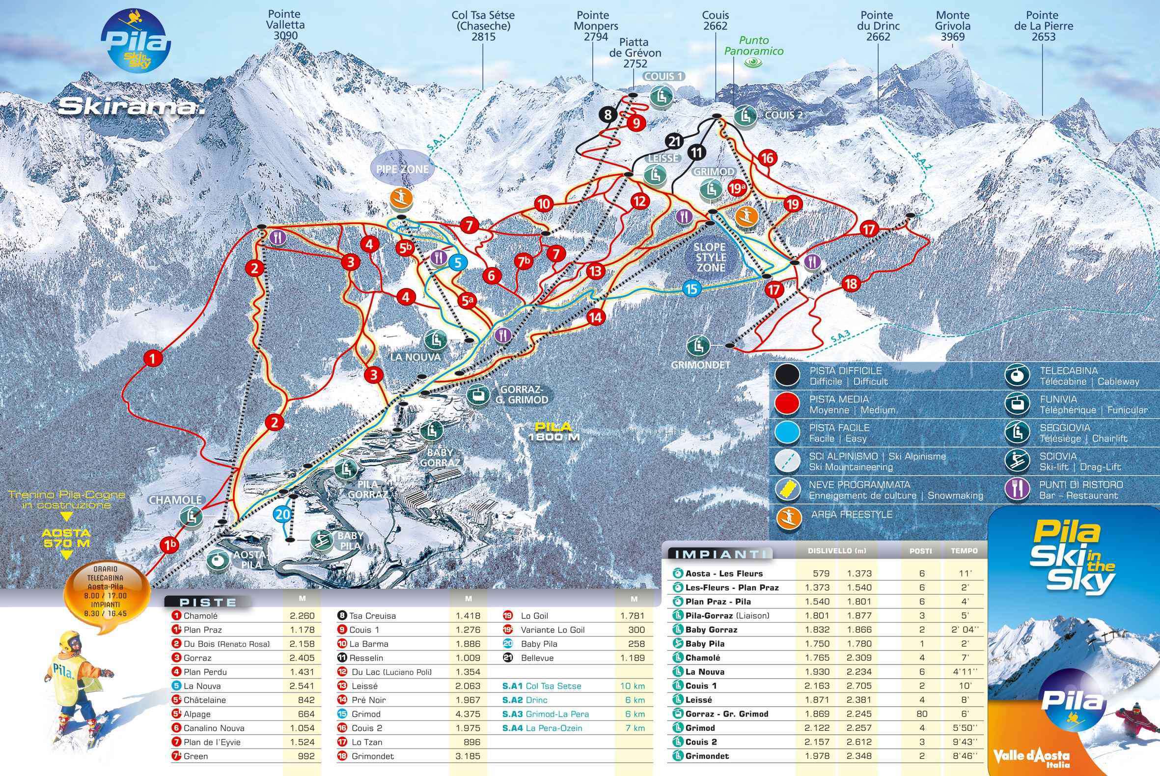 Pila Piste Map