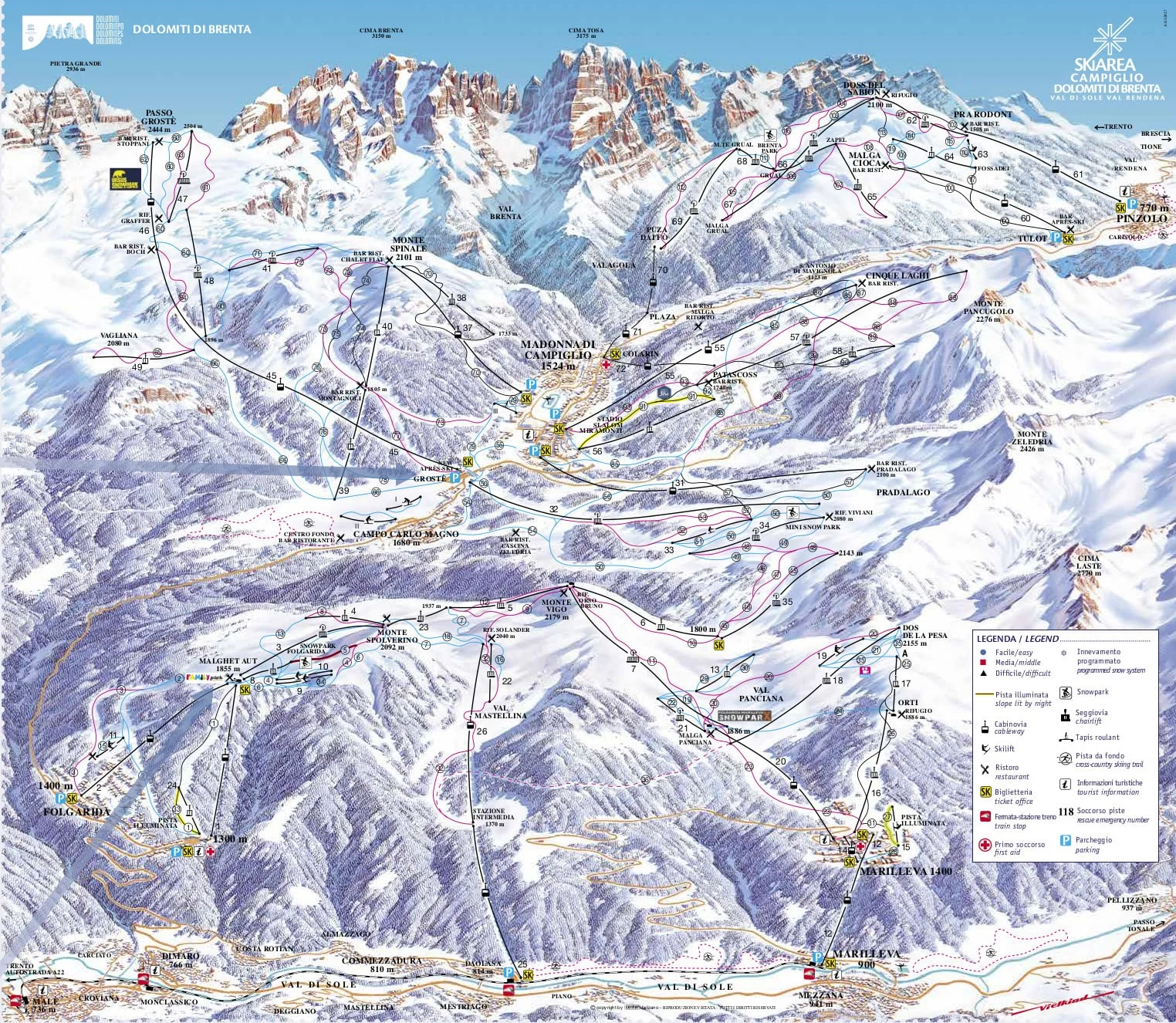 Pinzolo Piste Map