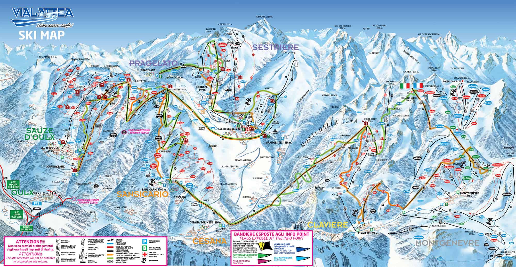 Sestriere Piste Map